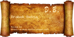 Drabek Betta névjegykártya